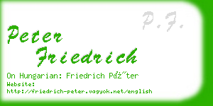 peter friedrich business card